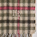 Tweed Green Check Narrow Width Cashmere Scarf