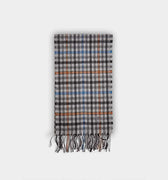 Tweed Grey Check Narrow Width Cashmere Scarf