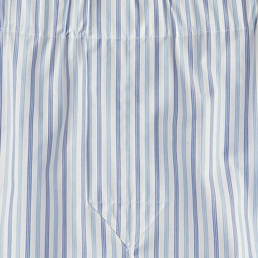 White & Blue Stripe Cotton Poplin Boxer Shorts