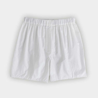 White Floral Cotton Poplin Boxer Shorts