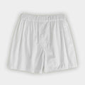 White Floral Motif Cotton Poplin Boxer Shorts