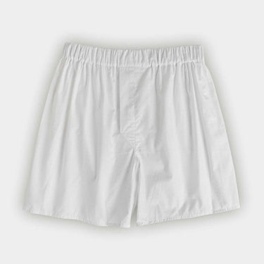 White Floral Motif Cotton Poplin Boxer Shorts