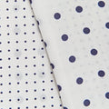 White & Navy Spot Silk Tubular Scarf