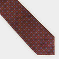 Wine Blossom Motif Silk Tie