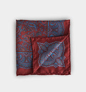 Wine Paisley Silk Pocket Square