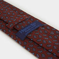 Wine Silk Tie With Small Bean Motif