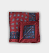 Wine Small Bean Silk Pocket Square