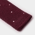 Wine & White Spot Knitted Cashmere Tie