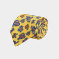 Yellow Small Paisley Printed Silk Tie