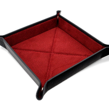 Black Calf Leather with Red Suede Travel Tray - Hilditch & Key