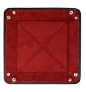 Black Calf Leather with Red Suede Travel Tray - Hilditch & Key