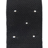 Black Cotton Tie with White Spots