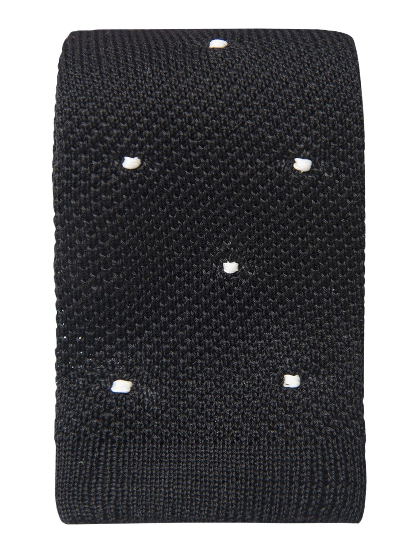 Black Cotton Tie with White Spots