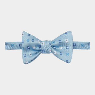 Blue Floral Silk Handmade Bow Tie