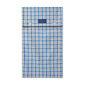 Blue, Grey & White Checked Brushed Cotton Pyjamas with Navy Piping