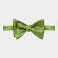 Green Floral Silk Handmade Bow Tie