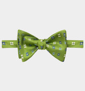 Green Floral Silk Handmade Bow Tie