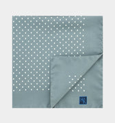 Grey Silk Handkerchief with White Medium Spots