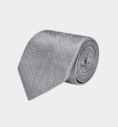 Grey & White Pin Spot Woven Silk Ties