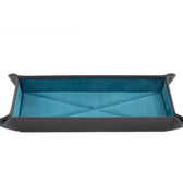 Large Dark Grey With Cobalt Suede Tidy Tray