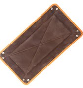 Large Orange With Brown Suede Tidy Tray