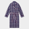 Large Red & Blue Check Cotton Gown With Red Piping