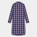 Large Red & Blue Check Cotton Nightshirt With Red Piping