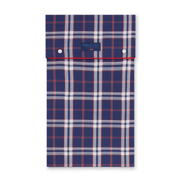 Large Red & Blue Check Pyjamas With Red Piping