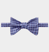 Lilac, Navy, Blue & Light Blue Circles Silk Handmade Bow Tie