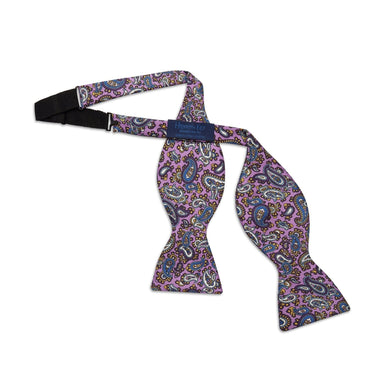 Lilac Paisley Silk Handmade Bow Tie