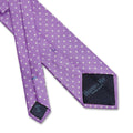 Lilac Printed Silk Tie with White Medium Spots