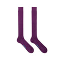 Long Plain Purple Cotton Socks