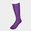 Long Plain Violet Cotton Socks