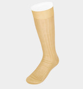 Long Plain Yellow Cotton Socks