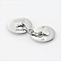 Longmire Sterling Silver Double Oval Pale Blue & Green Enamel Chain Link Cufflinks