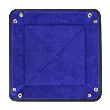 Navy Calf Leather with Purple Suede Travel Tray