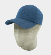 Navy Herringbone Loro Piana Wool Baseball Cap