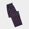 Navy, Red & White Checked Brushed Cotton Loungewear Bottoms