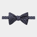 Navy, Silver & Grey Chain Links Silk Handmade Bow Tie