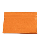 Orange Calf Leather Single Sided Card Holder