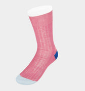 Pink Cotton Socks with Contrast Heel & Toe