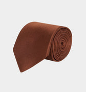 Plain Brown Printed Silk Tie