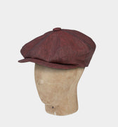 Plain Claret Linen Gatsby Cap