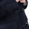 Plain Navy Loro Piana 100% Wool Duffle Coat