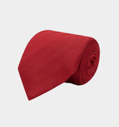 Plain Red Herringbone Woven Silk Tie