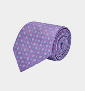 Purple & Blue Flower Woven Silk Ties