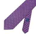 Purple Printed Silk Tie with White Medium Spots