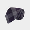 Purple with White Check Woven Silk Tie