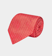 Red & White Pin Spot Woven Silk Ties