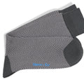 Short Grey Herringbone Cotton Socks